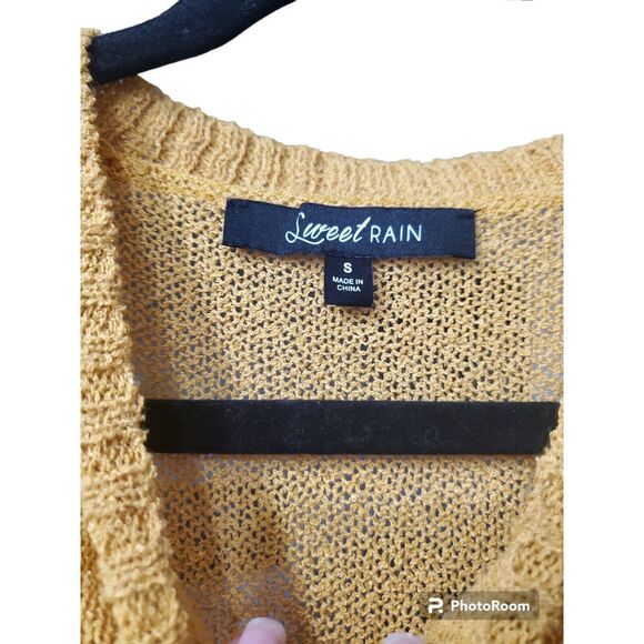 Sweet Rain Ladies Knit Top Small Mustard Yellow Sweater - Picture 2 of 2